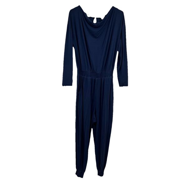 Saturday Sunday Dylan Cowl Neck Jumpsuit Navy S Boho Festival Hippie Lagenlook - Picture 11 of 12